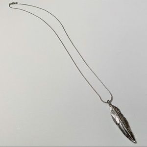 Express Feather Charm Long Necklace